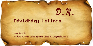 Dávidházy Melinda névjegykártya